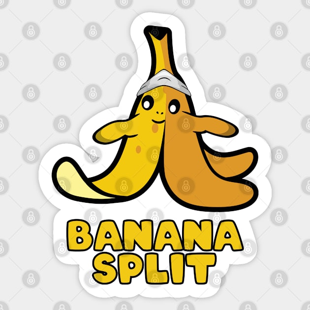 Funny banana split doing yoga Sticker by Donut lover